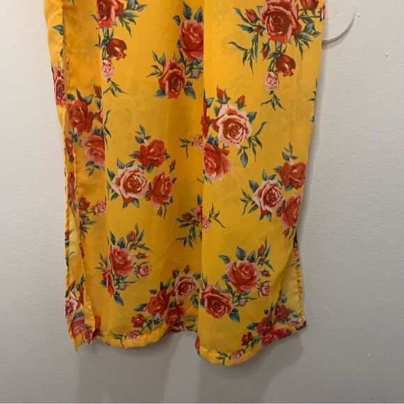 Divided Yellow Floral Spaghetti Strap Dress Size 6 - Picture 6 of 11